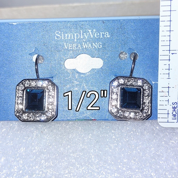 Leverback Blue Zircon Drop Earrings - Picture 10 of 15